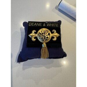 Vintage Brooch Pin Chain Gold Tassel Elegant Design Deane&White